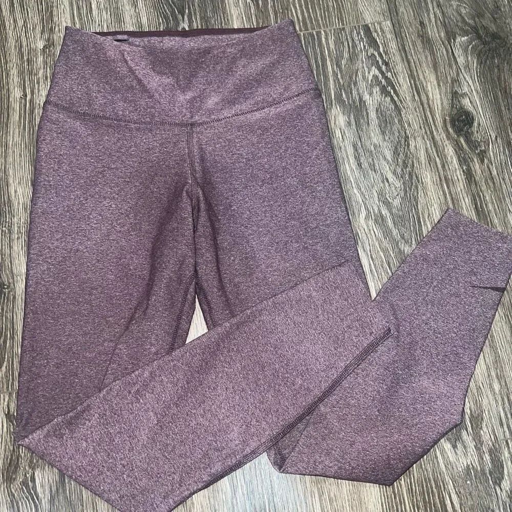 Nike Leggings Women's Burgundy Dri Fit Ten Less Yoga Heather Ankle Ladies